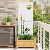 vidaXL Panou Decorativ de Grădină Alb 50 x 140 cm Oțel laminat la rece