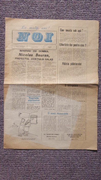 Ziarul NOI nr 19, editata de Combinatul Siderurgic Galati, 1990, 4 pag