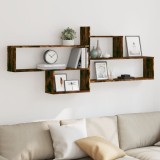 vidaXL Raft perete, stejar fumuriu, 167,5x18x68 cm, lemn prelucrat
