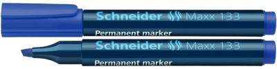 Permanent Marker Schneider Maxx 133, Varf Tesit 1+4mm - Albastru foto