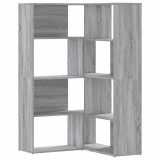 Cumpara ieftin Biblioteca de colt cu 4 niveluri gri sonoma 85x85x140 cm lemn