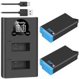 Set 2 acumulatori 1680mAh + incarcator dublu camera GoPro MAX 360