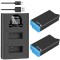 Set 2 acumulatori 1680mAh + incarcator dublu camera GoPro MAX 360