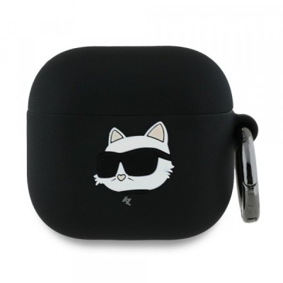 Husa Karl Lagerfeld 3D Choupette&amp;#039;s Head pentru Apple AirPods 4, Neagra foto