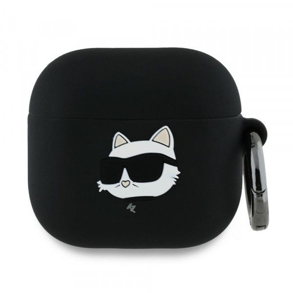 Husa Karl Lagerfeld 3D Choupette&#039;s Head pentru Apple AirPods 4, Neagra