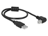 Cablu USB 2.0 A-B 0,5m, dublu ecranat, negru - DELOCK