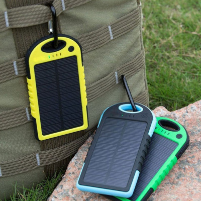 Baterie Externa cu incarcare Solara Solar Charger Power Bank, 5000 mAh, 2x USB foto