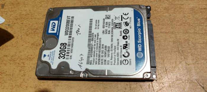 HDDLaptop WD 320GB Sentinel 100% Sata #A6407