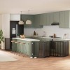 VidaXL Poartă c&acirc;ini pliabilă cu ușă 6 panouri negru, 480 cm, lemn plop 3155685