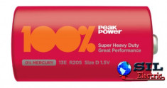 Baterie zinc R20 (D) infoliat Peakpower foto