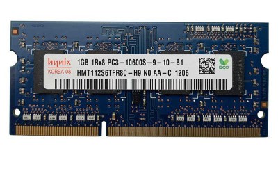 Memorie laptop Hynix RAM 1GB PC3-10600S SODIMM DDR3 foto