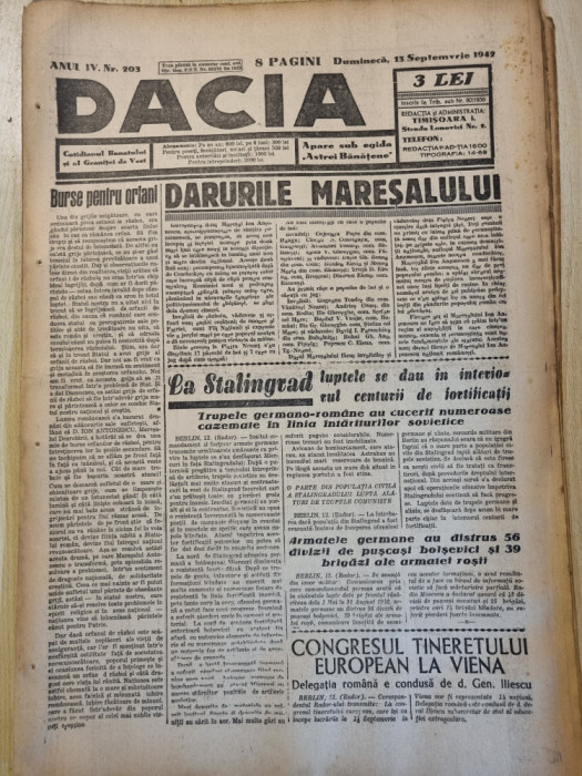 Dacia 13 septembrie 1942-batalia de la stalingrad,guvernarea lui ion antonescu