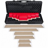 Set 4 gletiere dintate profesionale inox 25-80 cm cu lame rezerva si geanta Olejnik