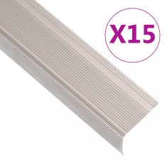 Profile trepte &amp;icirc;n formă de L, 15 buc. șampanie 100 cm aluminiu foto