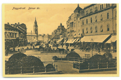 3172 - ORADEA, Market, Park, Romania - old postcard - unused - 1916 foto