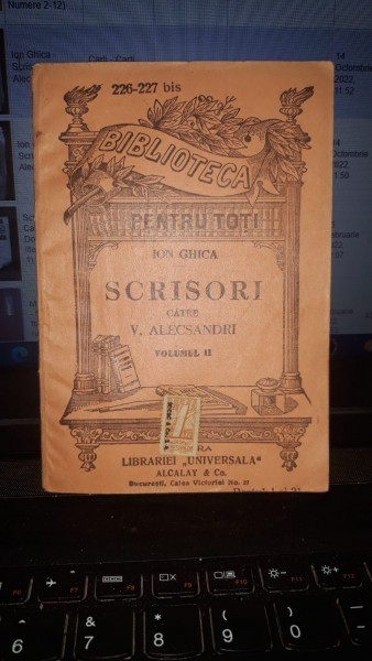 Ion Ghica - Scrisori Catre V. Alecsandri Vol II