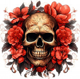 Cumpara ieftin Sticker decorativ, Skull, Rosu, 61 cm, 1357STK-8