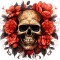 Sticker decorativ, Skull, Rosu, 61 cm, 1357STK-8