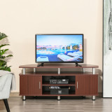 HOMCOM mobilier pentru TV, 2 rafturi, 120x39.5x52cm, maro