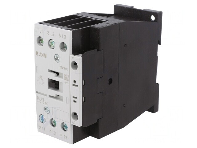 Contactor 3P NO 24VAC 18A pentru șină DIN