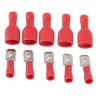 Set 10 Papuci Auto Terminali Izolati 6.3mm Rosii M+F