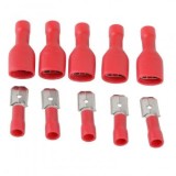 Set 10 Papuci Auto Terminali Izolati 6.3mm Rosii M+F