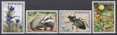 Belgia 1974 - Floră și faună - Timbre de caritate, MNH foto