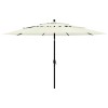 Gossi umbrela de soare 3 niveluri, stalp de aluminiu, nisipiu, 3,5 m