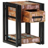 VidaXL Dulap de noapte Multicolour 30 x 30 x 40 cm Lemn masiv reciclat