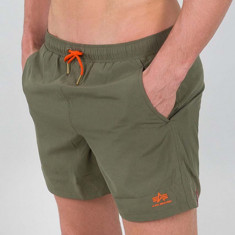 Alpha Industries pantaloni scurți de baie bărbați, culoarea verde, uni 196930.142-green