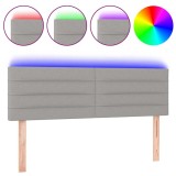 Cumpara ieftin Tablie de pat cu LED, gri deschis, 144x5x78/88 cm, textil