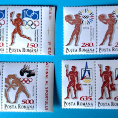 TIMBRE ROMÂNIA LP1346/1994 Anul Sportului si Idealului Olimpic -Pereche - MNH