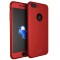Husa Full Cover 360&deg; (fata + spate + geam sticla) IPAKY- iPhone 7 Plus, rosu