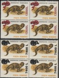 2001 Romania - Animale (supratipar sarpe), LP 1541 blocuri de 4 MNH