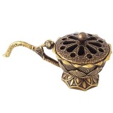 Suport de Tamaiat, din Aliaj de Zinc, Model Lotus, Ignifug, 9.7 x 4.8 x 4.7 cm, Bronz
