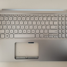 Carcasa superioara cu tastatura palmrest Laptop, Asus, VivoBook 15 X515EA, X515EP, 90NB0TY2-R32US0, 90NB0TY2-R32US1, iluminata, argintie, layout US
