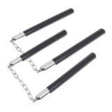 Set 2 Nunceag Ideallstore, 31cm, Lemn Negru, Autoaparare, Nunchuck, Antrenament