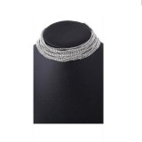 Colier elegant luxury Efb Argintiu cu strasuri
