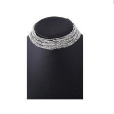 Colier elegant luxury Efb Argintiu cu strasuri