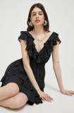Cumpara ieftin Abercrombie &amp; Fitch rochie culoarea negru, mini, evazati