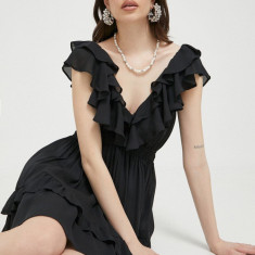 Abercrombie & Fitch rochie culoarea negru, mini, evazati