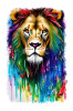 Sticker decorativ, Leu, Multicolor, 85 cm, 6747ST, Oem