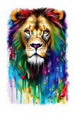 Cumpara ieftin Sticker decorativ, Leu, Multicolor, 85 cm, 6747ST, Oem