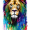 Sticker decorativ, Leu, Multicolor, 85 cm, 6747ST