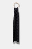 Karl Lagerfeld eșarfă cu l&acirc;nă culoarea bleumarin, cu imprimeu, 554131.805001