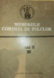 Memoriile Comisiei de Folclor III 1989. Academia romana (etnologie, etnografie)