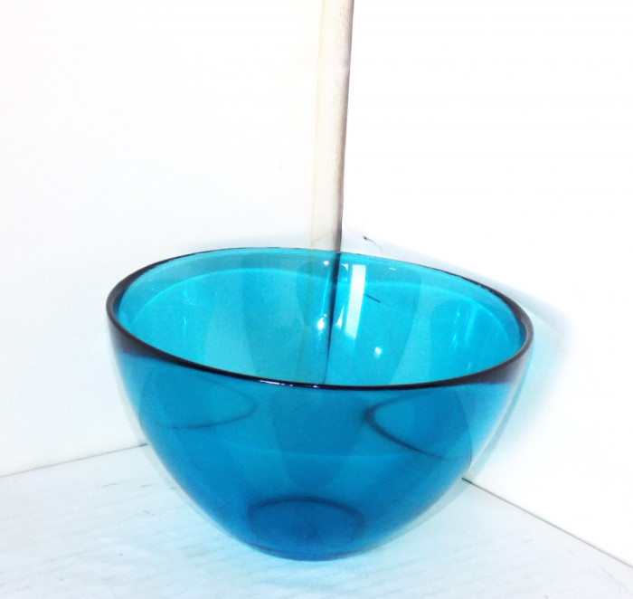 Bol cristal albastru Art Glass colectia Fuga - design Sven Palmqvist, Orrefors