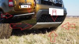 Set ornamente argintii bara fata si spate Dacia Duster I 2009-2017 ? ALM