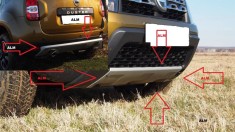 Set ornamente argintii bara fata si spate Dacia Duster I 2009-2017 ? ALM foto