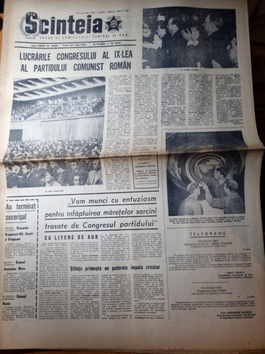 scanteia 23 iulie 1965-congresul al 9-lea,ceausescu a devenit conducatorul tarii
